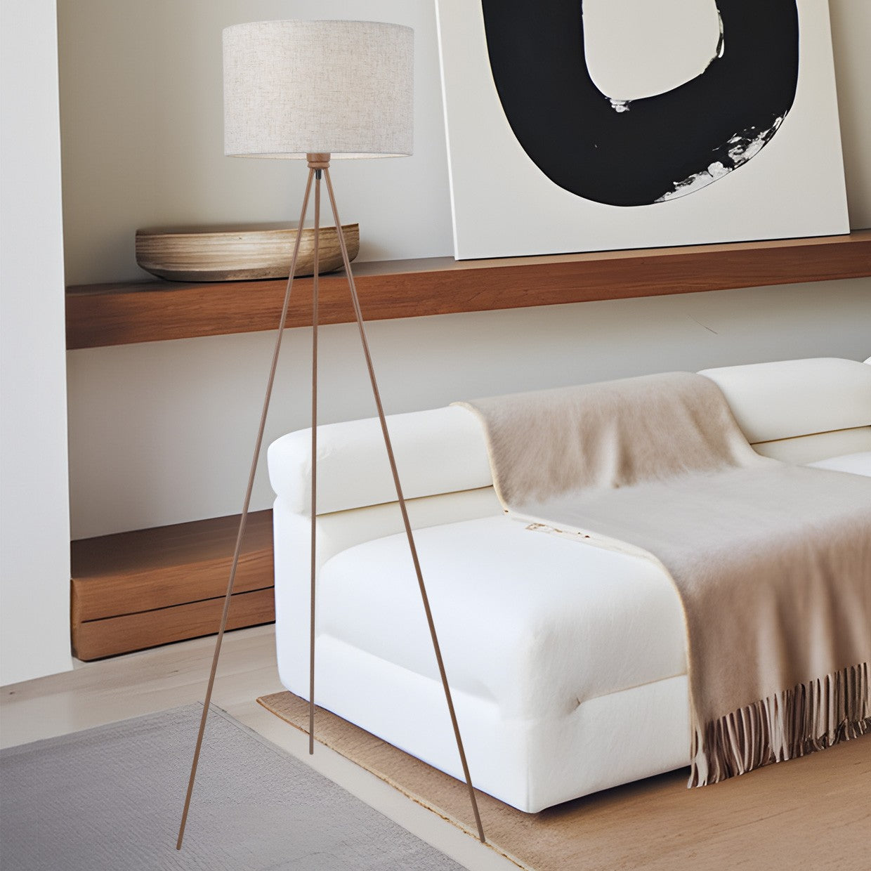 Pie salón Tivoli madera en ambiente salón acogedor