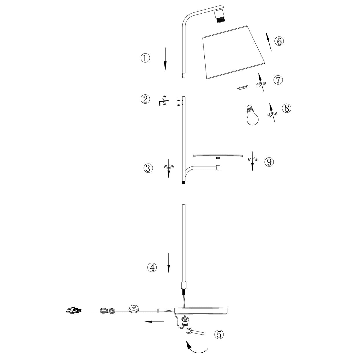 Detalle de base y bandeja del pie de salón Tau latón negro ALEMAR - Vista lateral