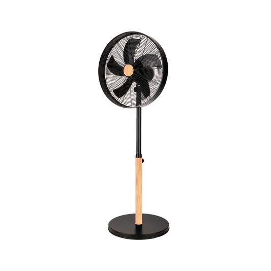 Ventilador de Pie Falcon Negro/Haya – vista principal · Ref. 210641088