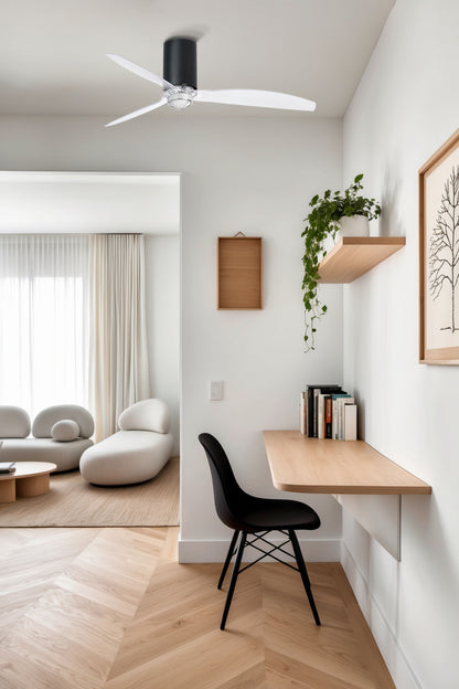 Ventilador de techo LED FARO 3334 negro mate moderno diseño interior con ventilación eficiente - Ref: 32041-10 LUZGURU