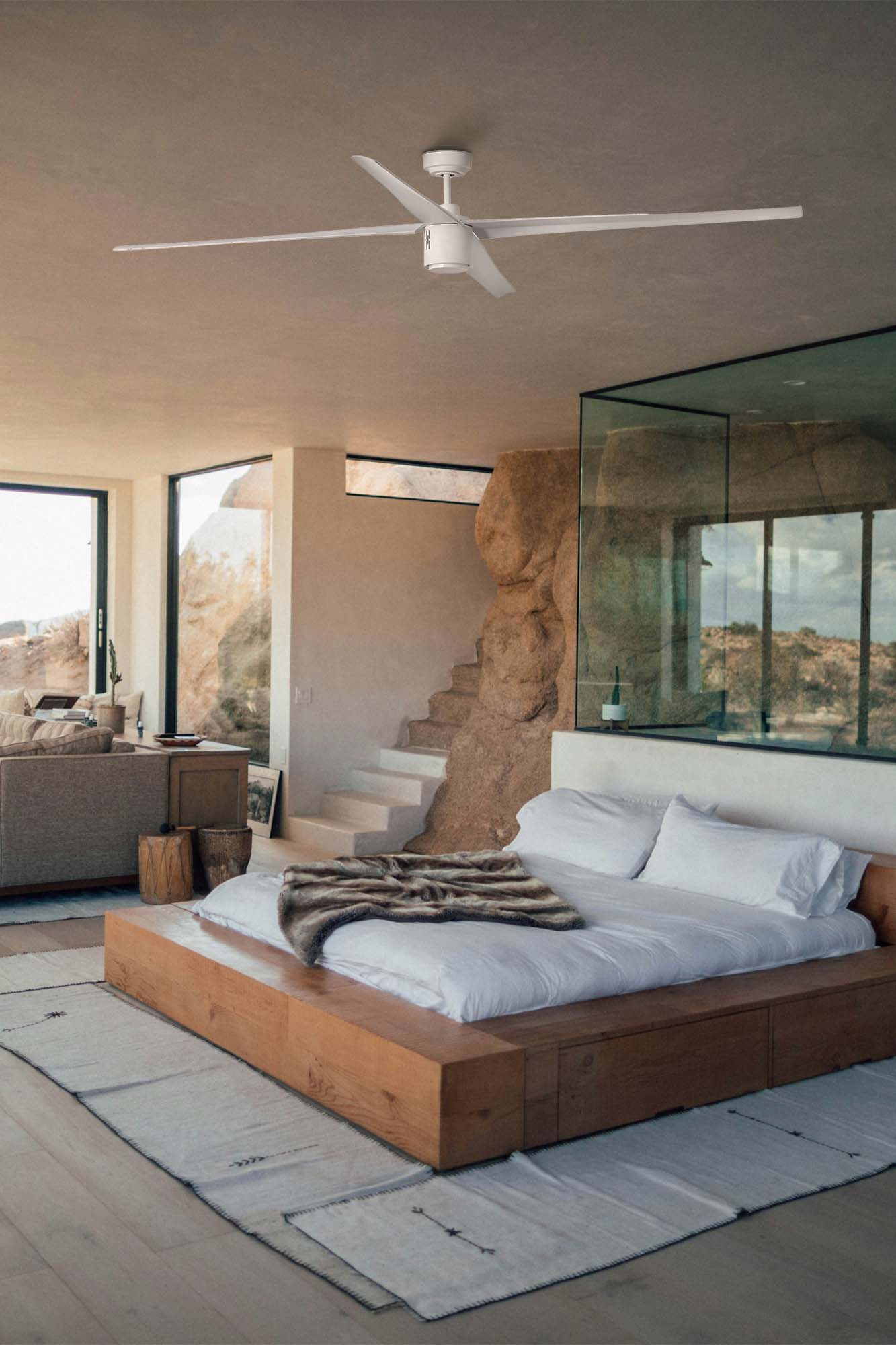 Ventilador de techo LED ATTOS FARO serie 3326 referencia 33494, diseño moderno en blanco mate con ventilación y luz integrada