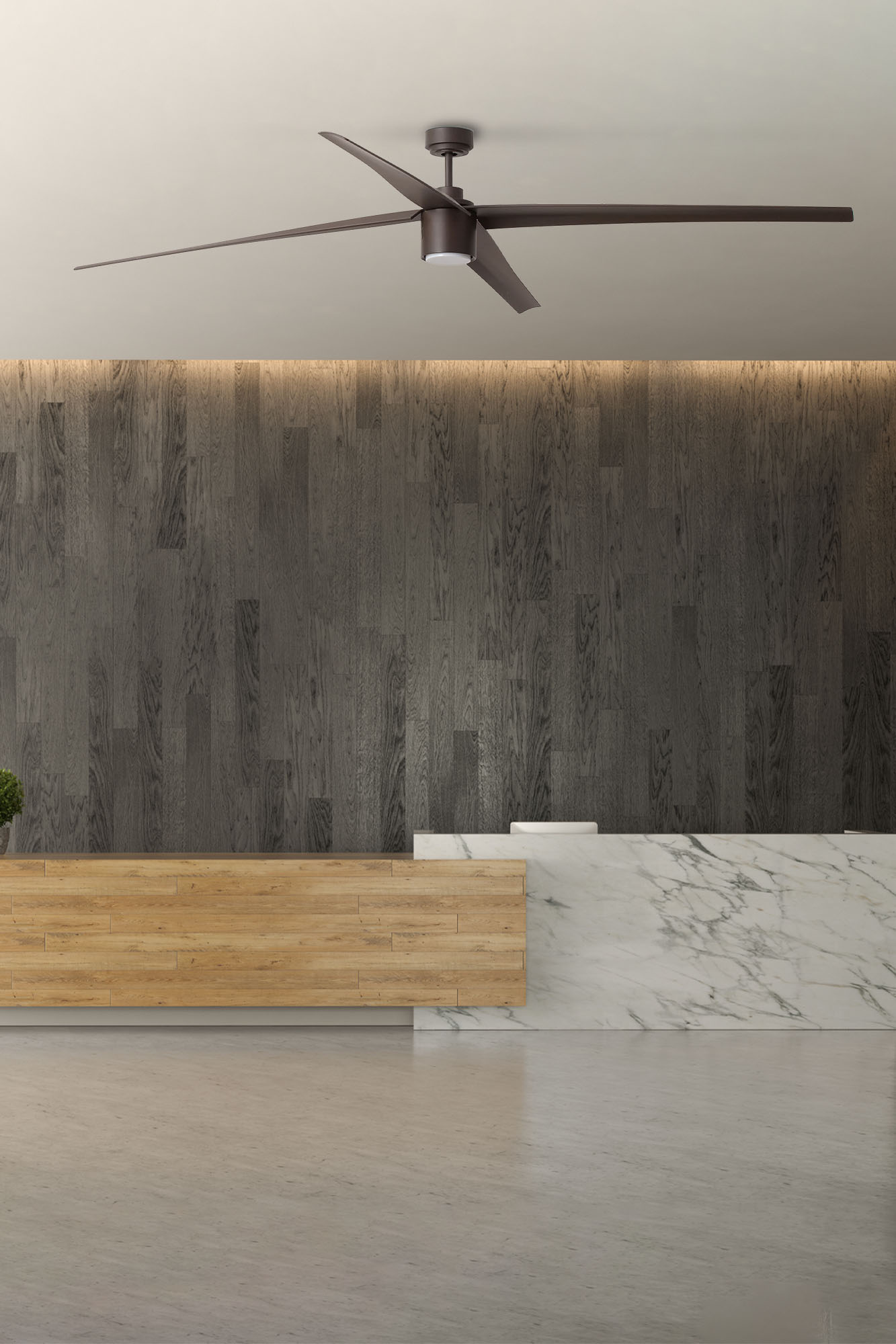 Ventilador de techo LED ATTOS XXL FARO serie 3326 color marrón, ref 33495 LUZGURU