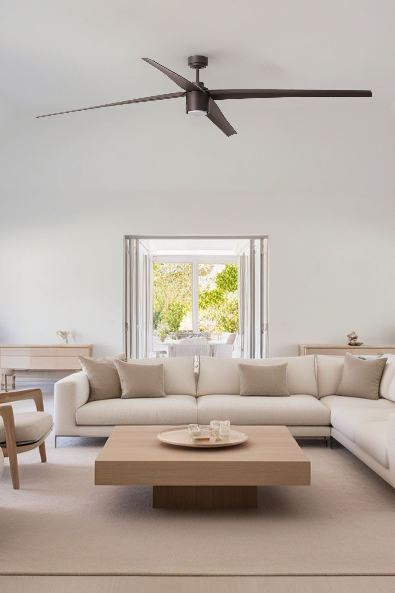 Ventilador de techo LED ATTOS XXL FARO Serie 3326 marrón ref 33495 LUZGURU