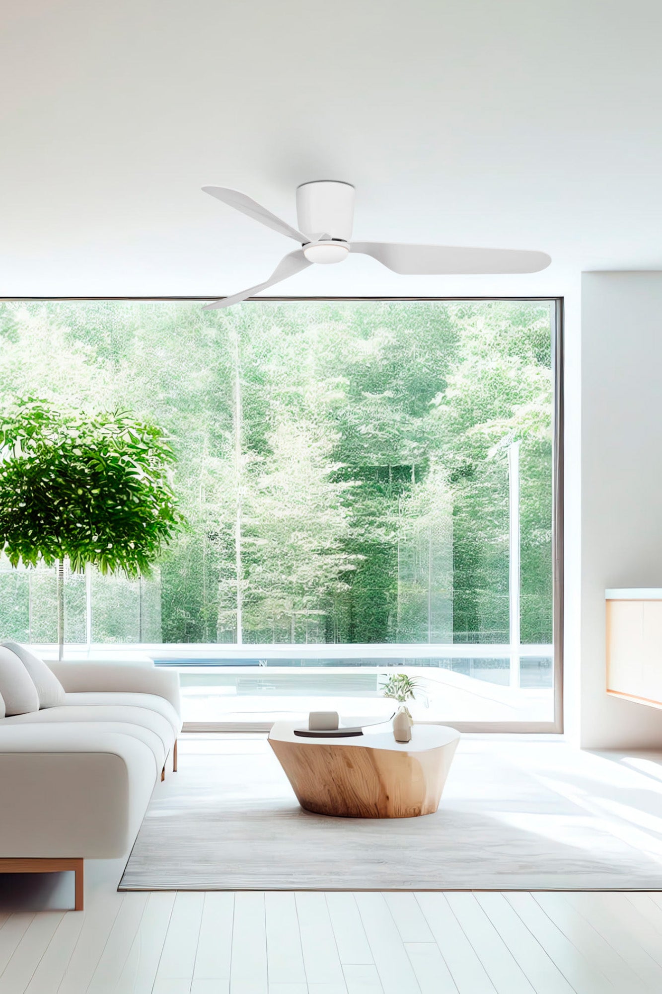 Ventilador de techo LED blanco FARO PEMBA L, modelo 33471N-3, iluminación y ventilación eficiente de LUZGURU