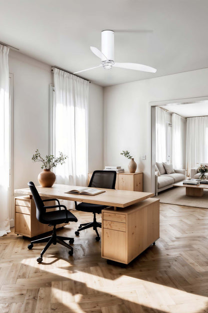 Ventilador de techo LED blanco FARO TUBE FAN M Ref 32033-9 diseño moderno LUZGURU