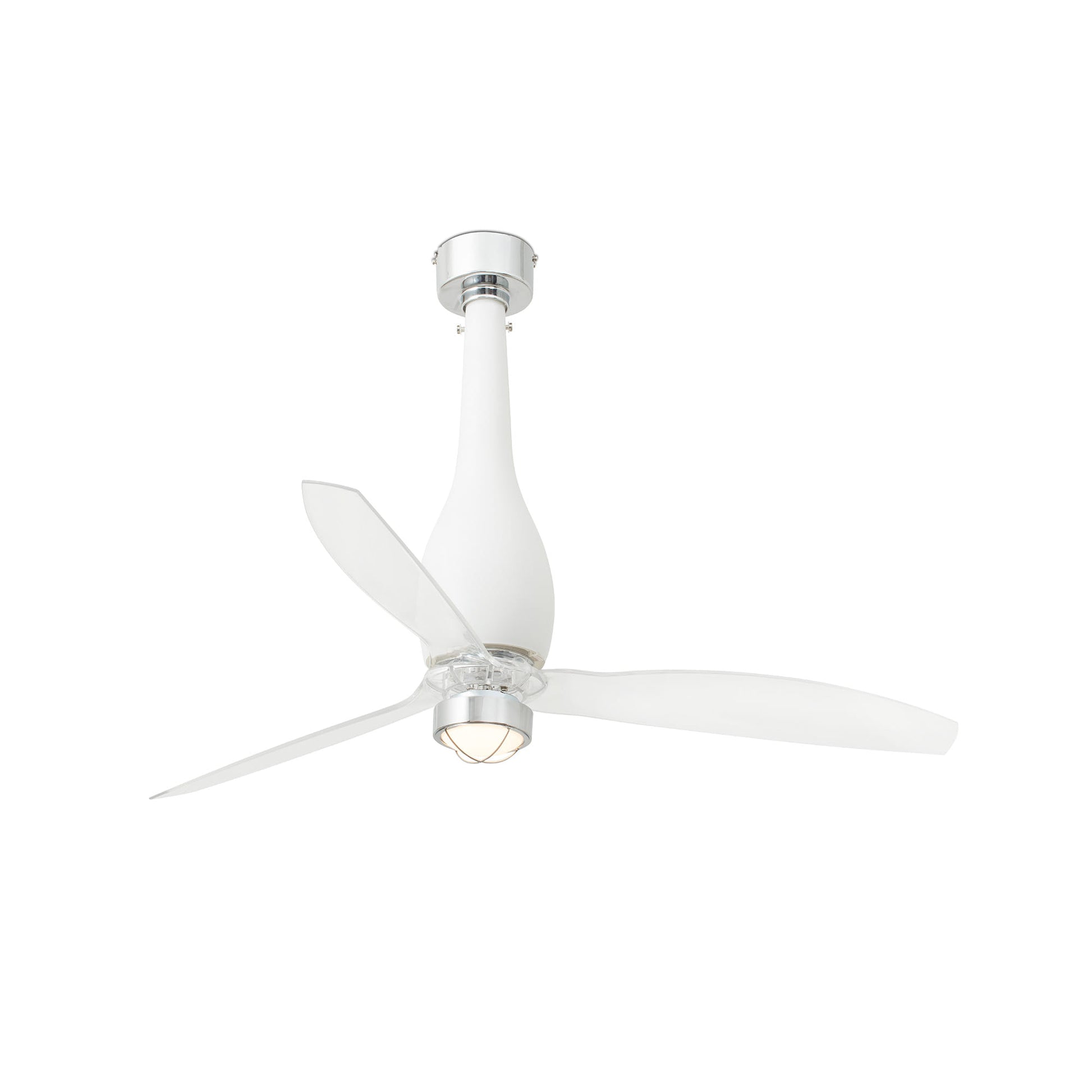 Ventilador de techo LED blanco mate FARO ETERFAN Ref 32001-9, diseño moderno LUZGURU para ventilación e iluminación eficiente