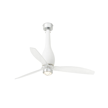Ventilador de techo LED blanco mate FARO ETERFAN Ref 32001-9, diseño moderno LUZGURU para ventilación e iluminación eficiente