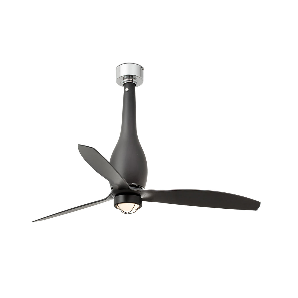 Ventilador de techo LED ETERFAN negro mate FARO 2598 Ref 32006-10, diseño moderno industrial con luz LED y ventilación eficiente