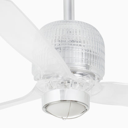 Ventilador de techo LED FARO DECO FAN M en acabado cromo, referencia 33394D-9, diseño moderno, eficiente y silencioso para ventilación con luz integrada