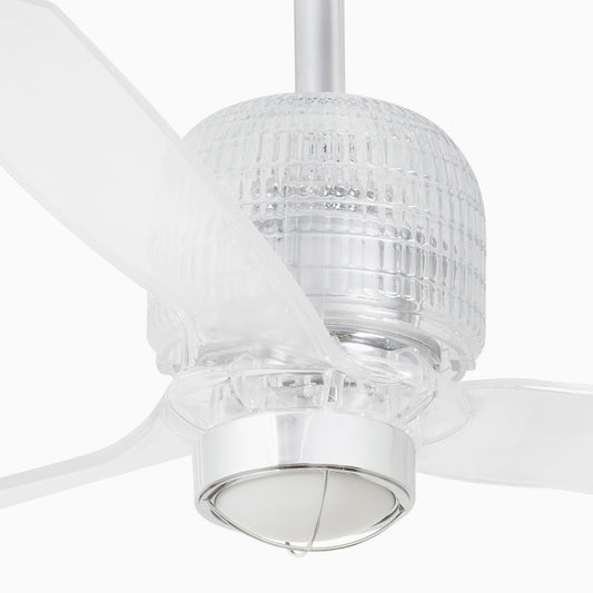 Ventilador de techo LED FARO DECO FAN M en acabado cromo, referencia 33394D-9, diseño moderno, eficiente y silencioso para ventilación con luz integrada