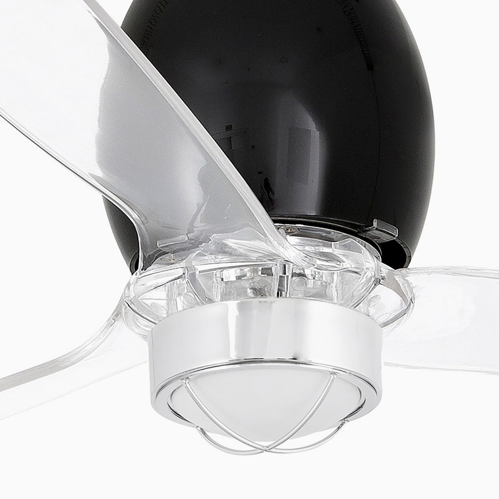 Ventilador de techo LED FARO MINI ETERFAN ref 32027-10, diseño moderno negro mate, silencioso y bajo consumo para ventilación interior.