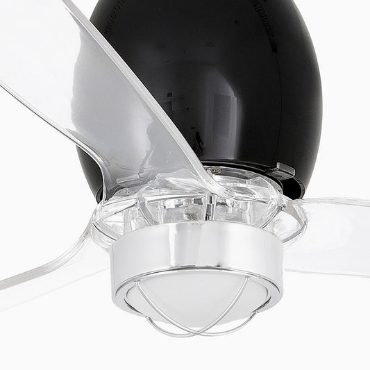 Ventilador de techo LED FARO MINI ETERFAN ref 32027-10, diseño moderno negro mate, silencioso y bajo consumo para ventilación interior.