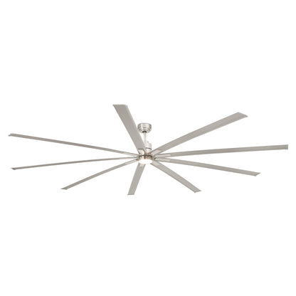 Ventilador de techo LED Manhattan FARO 3387 ref 33496 en níquel mate, motor DC moderno con luz integrada, acero y aluminio para ventilación eficiente.