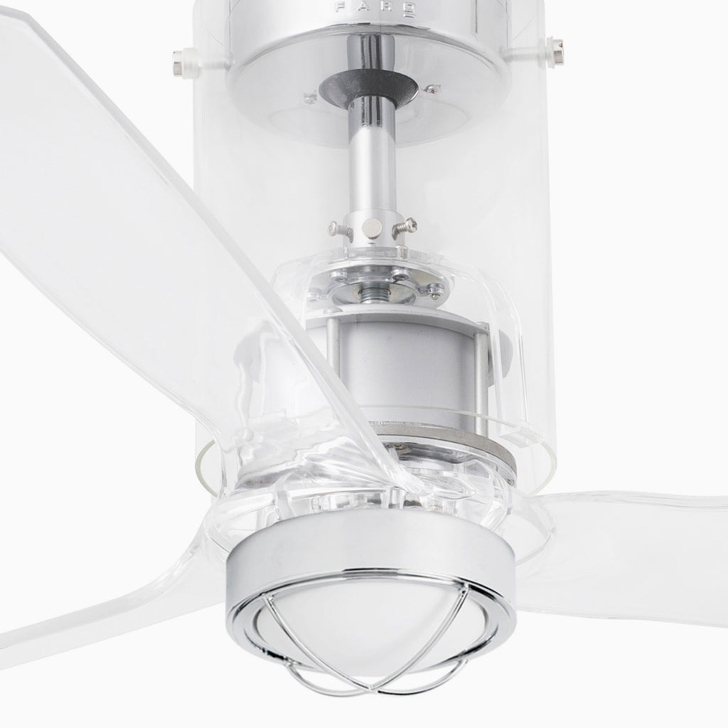 Ventilador de techo LED moderno FARO MINI TUBE FAN cromado, ref. 33393-9, LUZGURU, ventilación eficiente y diseño contemporáneo