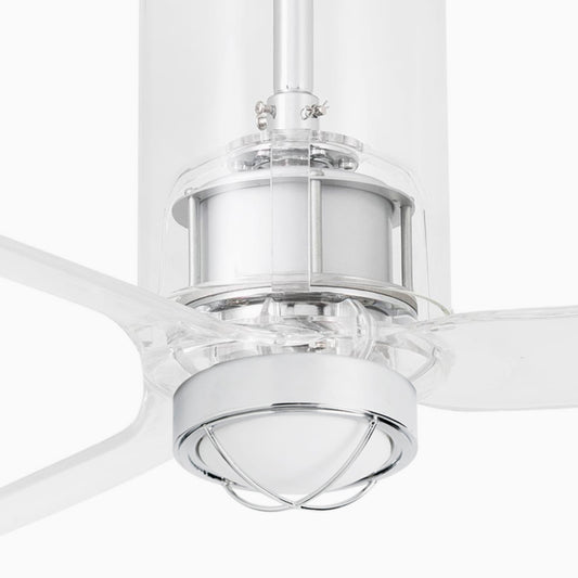 Ventilador de techo LED moderno FARO TUBE FAN M cromado con luz integrada, ref. 33374-9