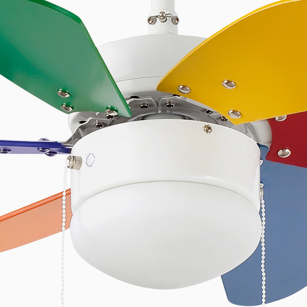 Ventilador de techo multicolor FARO Palao S ref. 33179, diseño moderno y ventilación eficiente para interiores, disponible en LUZGURU