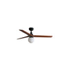 Ventilador de techo con luz E27 silencioso FARO KLIM M en negro y nogal, diseño moderno para ventilación interior - Ref: 34277-11L | LUZGURU