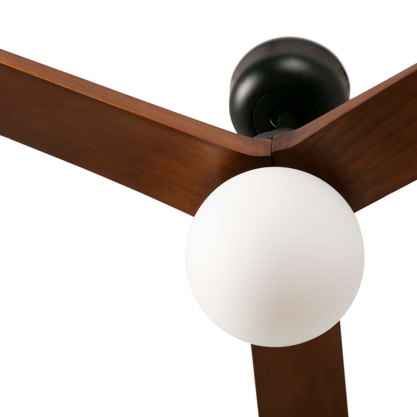 Ventilador de techo negro KLIM L con luz E27, diseño interior moderno en acabado nogal, serie 3429 FARO, ref. 34276-11L, ventilación eficiente para hogar