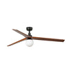 Ventilador de techo negro KLIM L FARO serie 3429, modelo 34276-11L con luz E27, diseño interior en madera de nogal para ventilación eficiente en hogares.