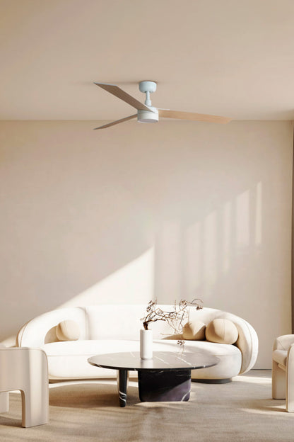 Ventilador de techo LED blanco compacto FARO Serie 3422 Ref 34297-1TW LUZGURU con luz integrada para ventilación interior