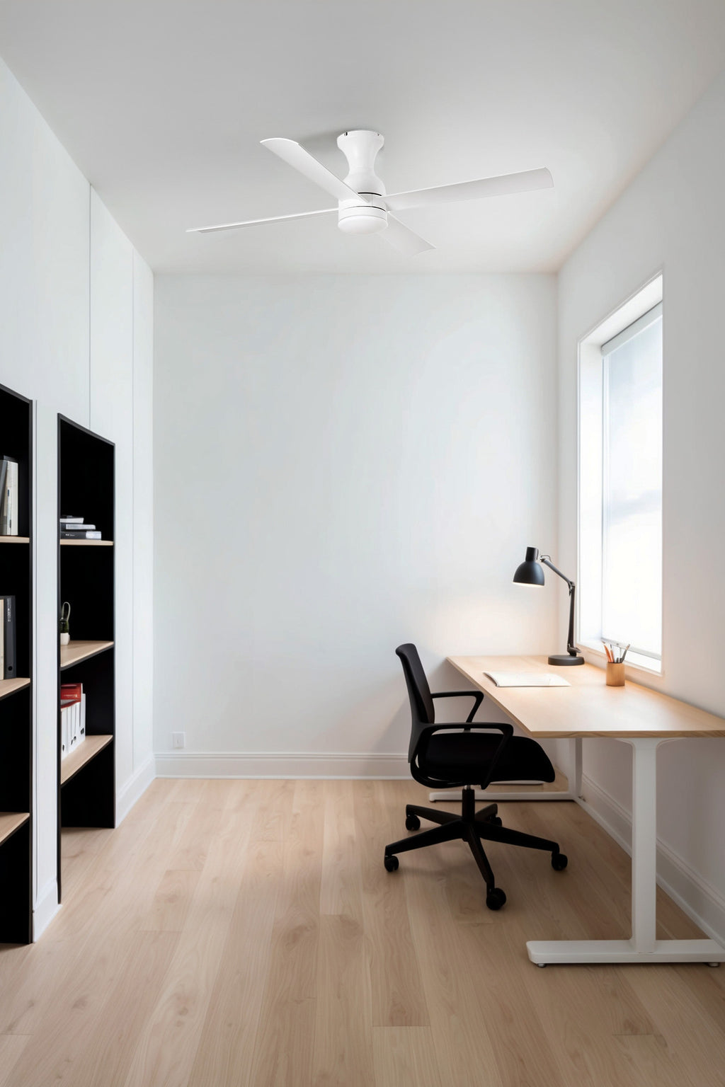 Ventilador de techo LED blanco con diseño moderno FARO FRASER M, referencia 33756, iluminación integrada y ventilación eficiente