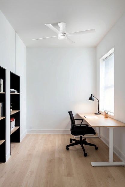 Ventilador de techo LED blanco con diseño moderno FARO FRASER M, referencia 33756, iluminación integrada y ventilación eficiente