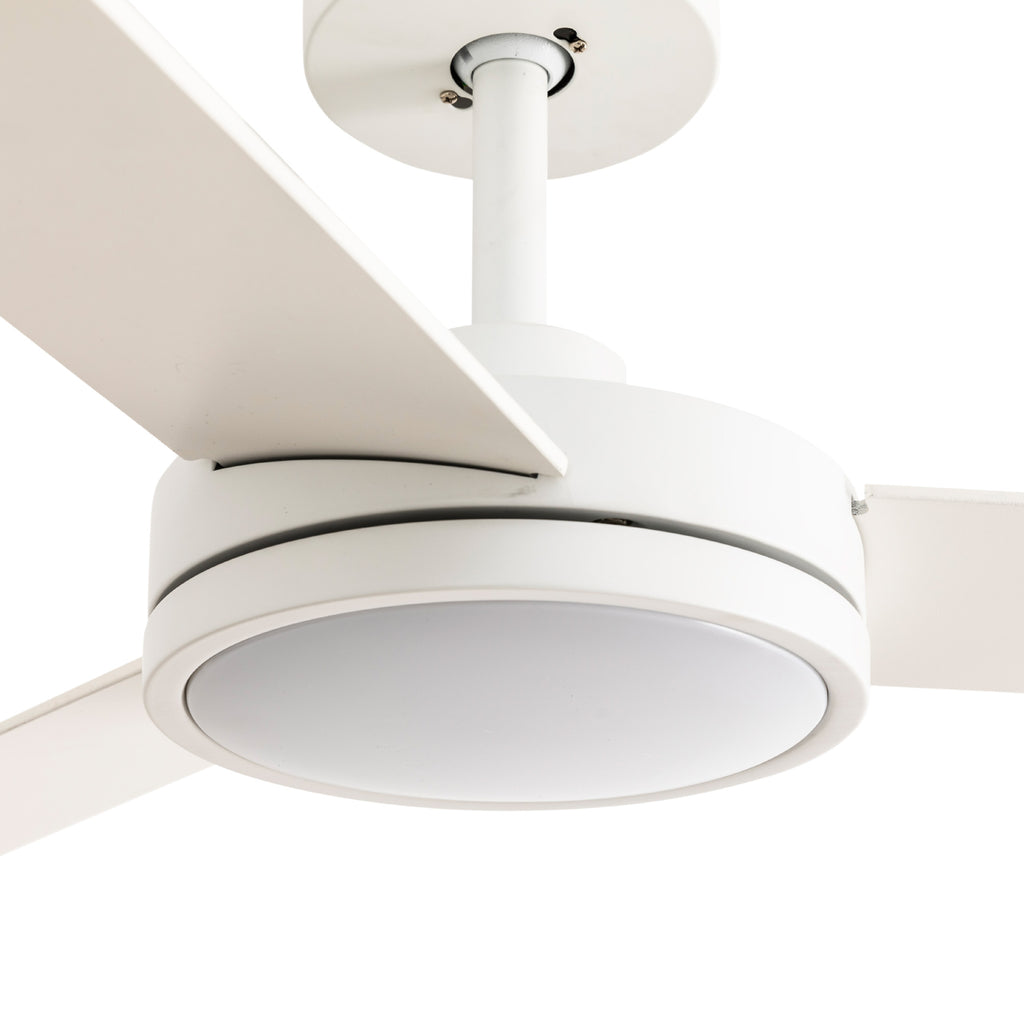 Ventilador de techo LED blanco silencioso BARTH FARO 34260 con luz integrada, diseño moderno LUZGURÚ para interior