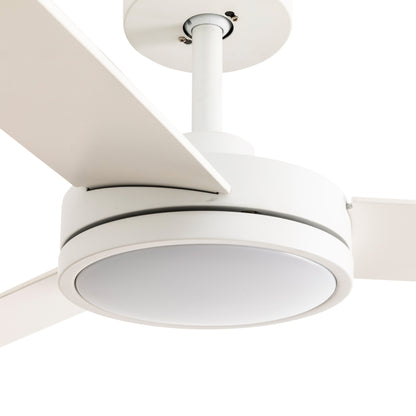 Ventilador de techo LED blanco silencioso BARTH FARO 34260 con luz integrada, diseño moderno LUZGURÚ para interior