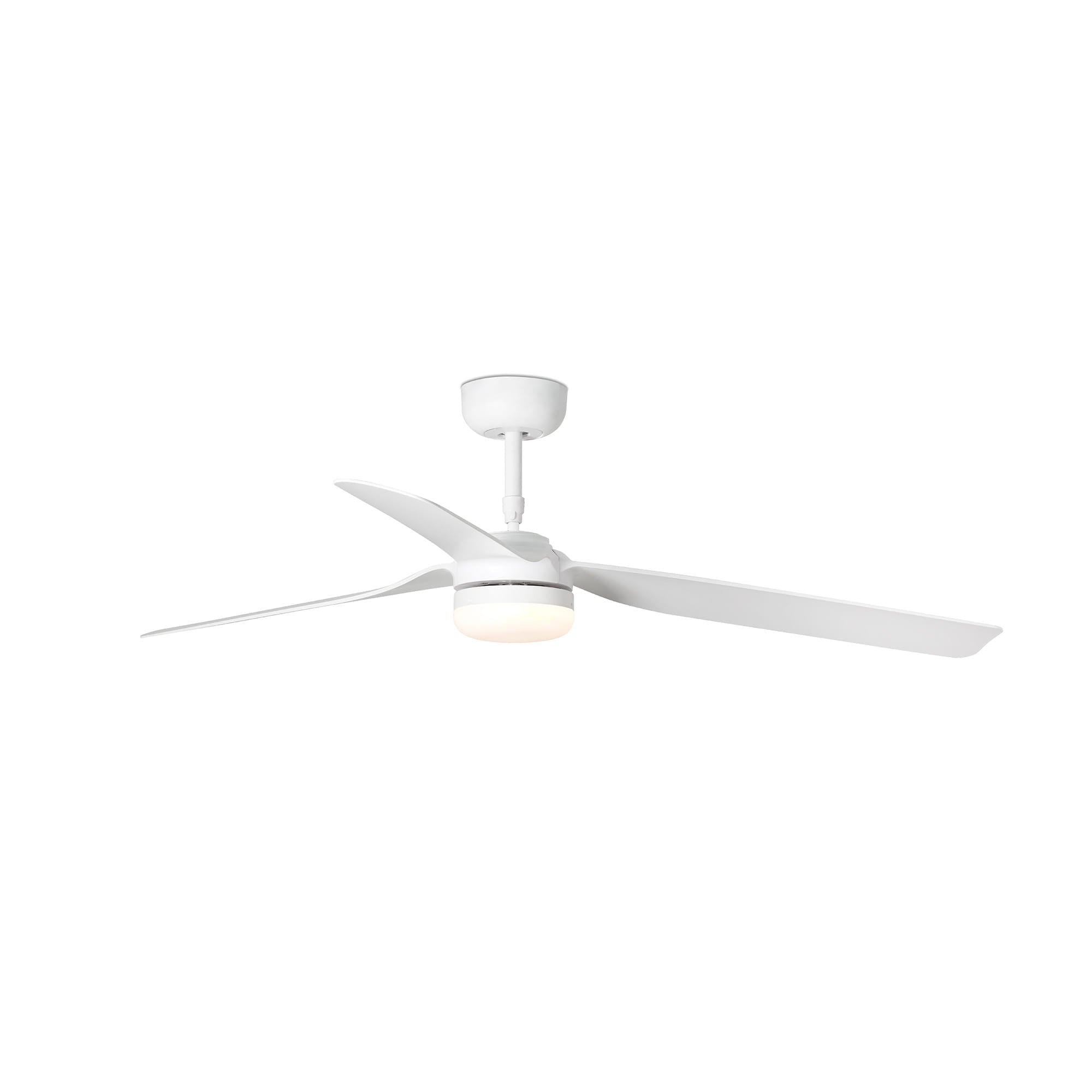Ventilador de techo LED blanco silencioso FARO 33814 con 6 velocidades, bajo consumo, función inversa y mando a distancia para ventilación eficiente.