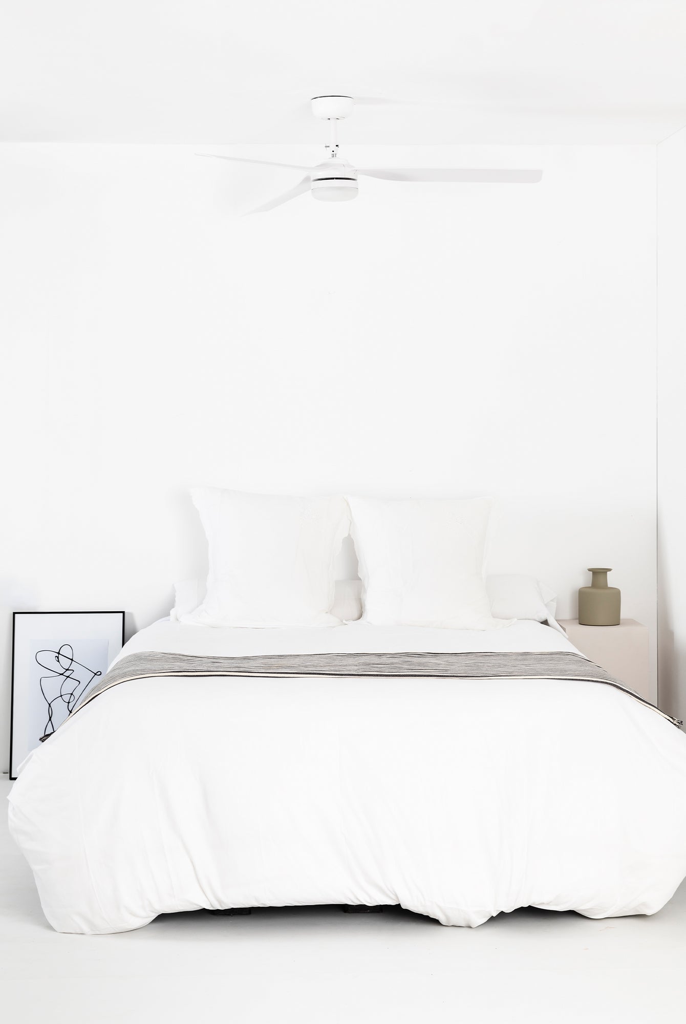 Ventilador de techo LED blanco silencioso FARO 33814 con 6 velocidades, bajo consumo, mando a distancia y función inversa