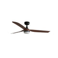 Ventilador de techo LED diseño moderno FARO PUNT M en negro mate y nogal, ref 33817-21, ventilación interior con luz integrada LUZGURÚ