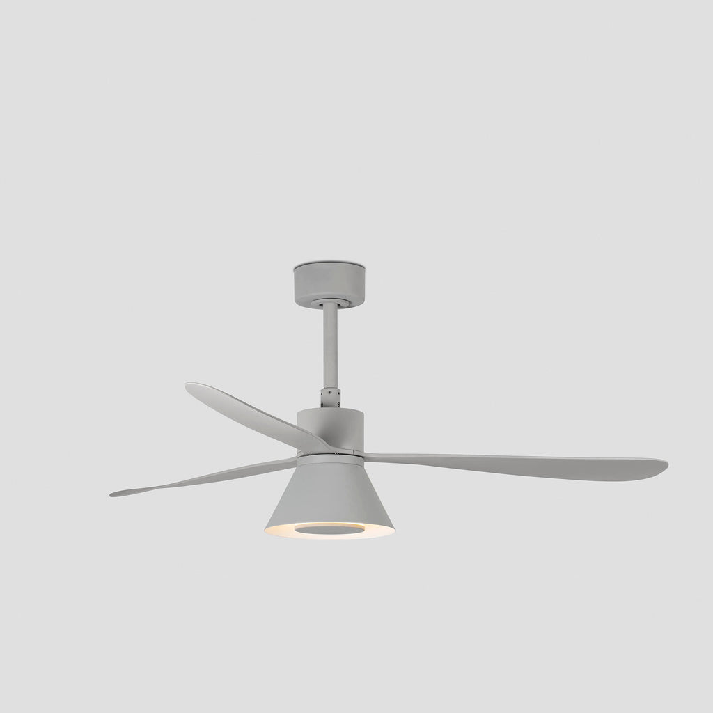 Ventilador de techo LED gris con luz indirecta FARO Amelia L Cone 3328, modelo ventilador con luz eficiente y diseño moderno