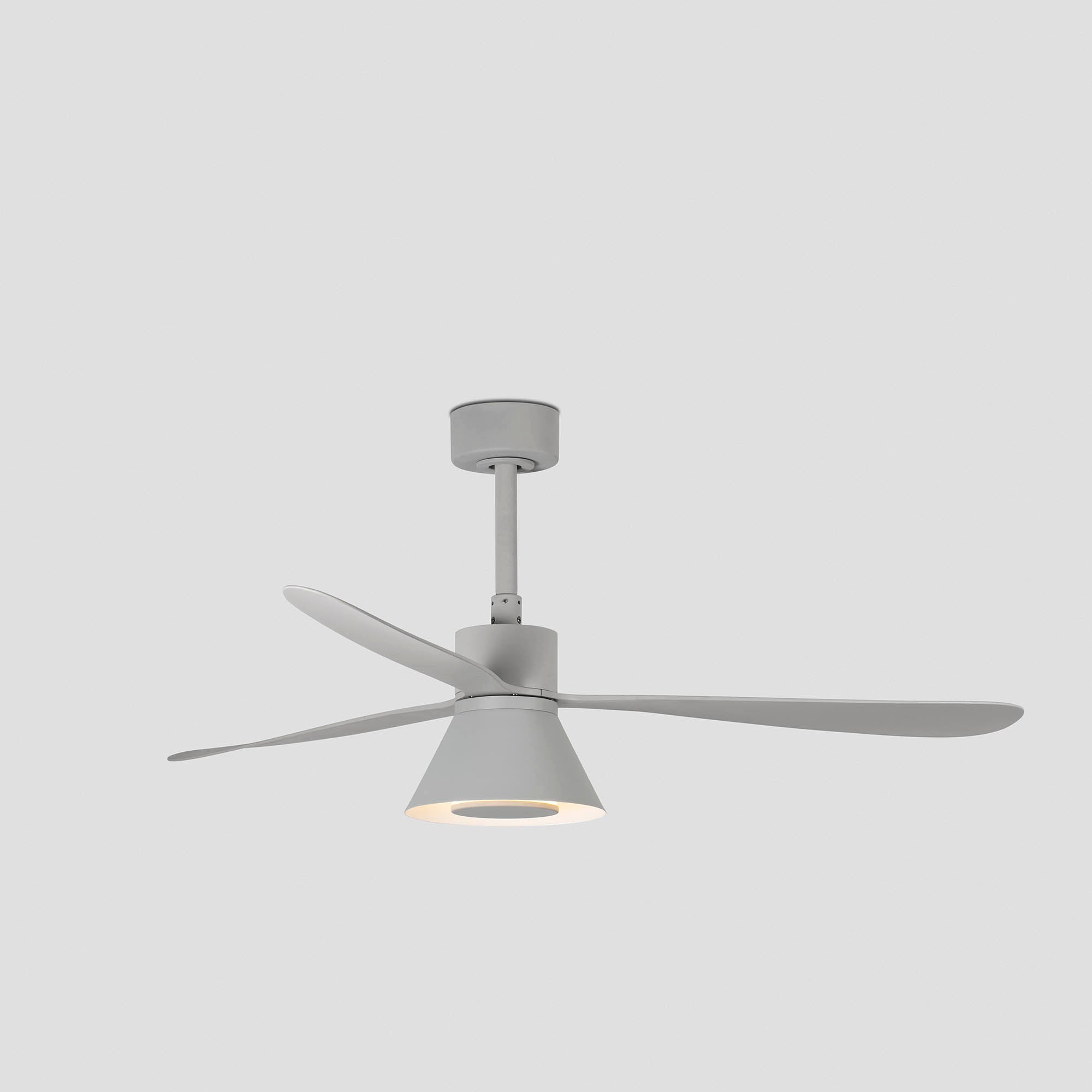 Ventilador de techo LED gris con luz indirecta FARO Amelia L Cone 3328, modelo ventilador con luz eficiente y diseño moderno