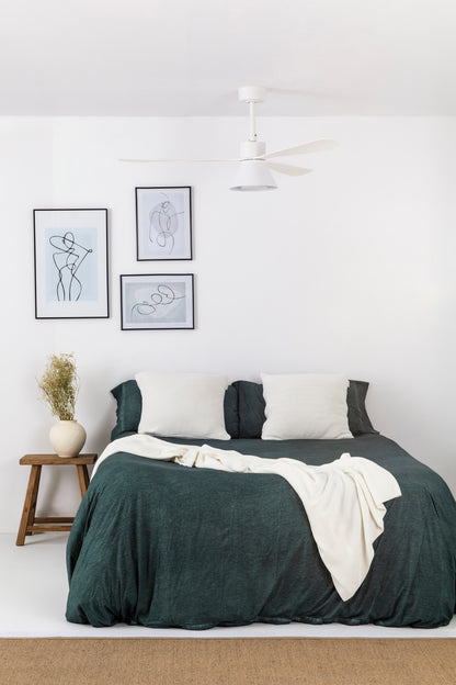 Moderno ventilador de techo con luz LED indirecta FARO 3328 en blanco, ref. 33760-22 de Luzguru, silencioso y elegante para dormitorio o salón