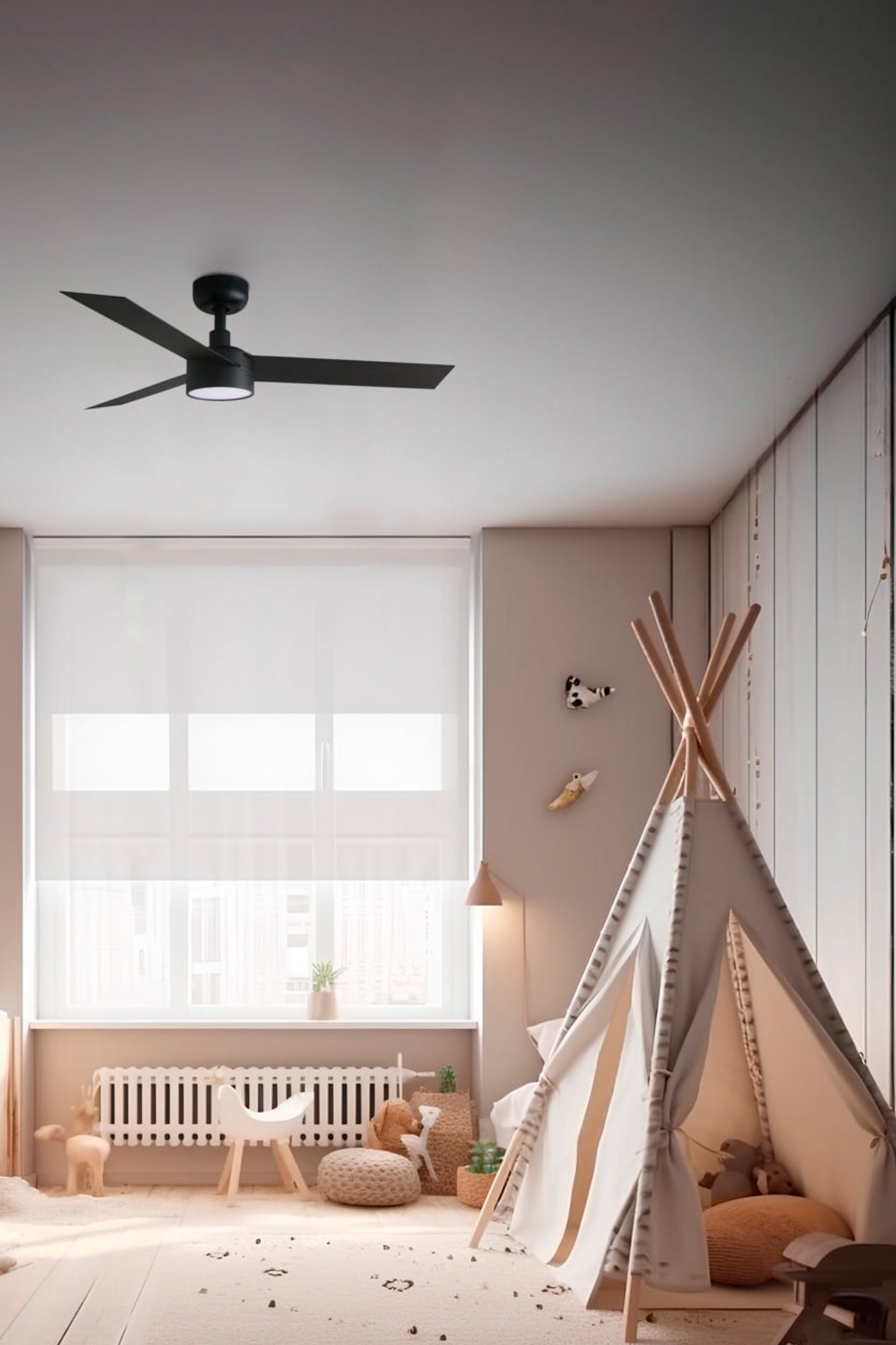 Ventilador de techo LED negro FARO Cruiser S 34289-1TW con luz integrada para iluminación y ventilación eficiente LUZGURU