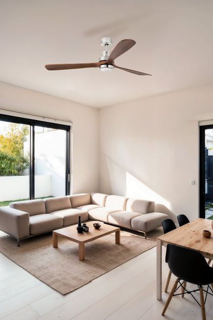 Ventilador de techo LED silencioso con motor DC en níquel mate FARO Lantau XL ref. 33463DC, diseño moderno para interiores con luz integrada LUZGURÚ