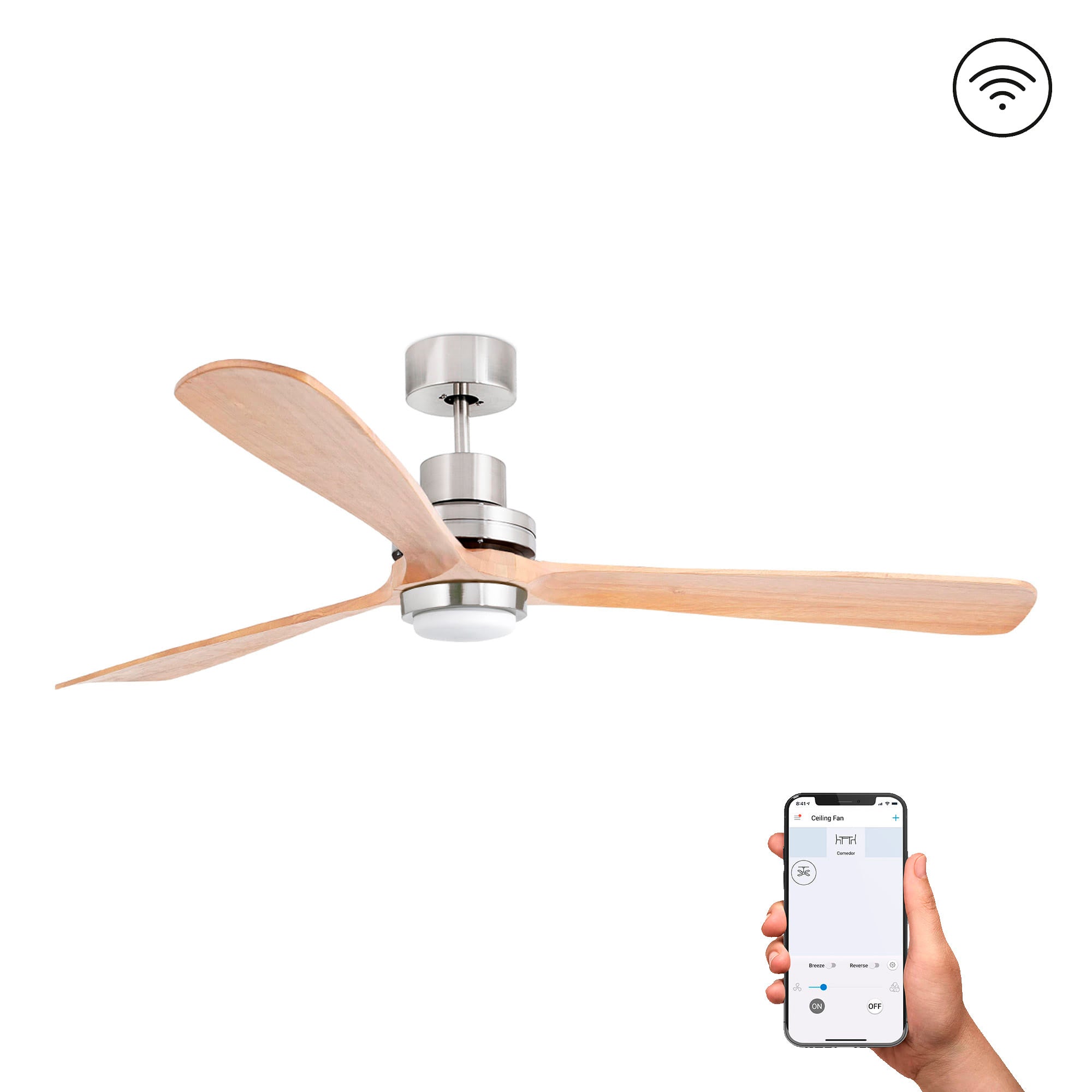 Ventilador de techo LED silencioso FARO Serie 3337 ref 33505DC LUZGURU