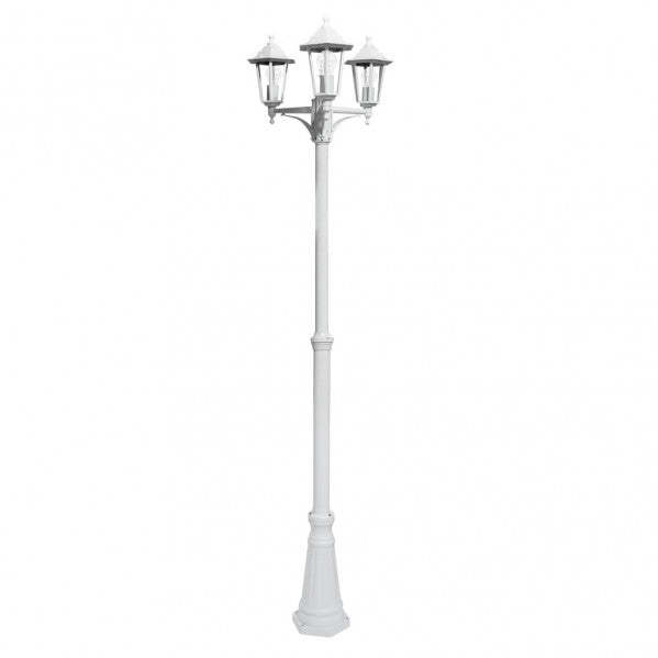 Farola Exterior Aluminio Auriga 3xE27 Blanco IP44 - Vista lateral
