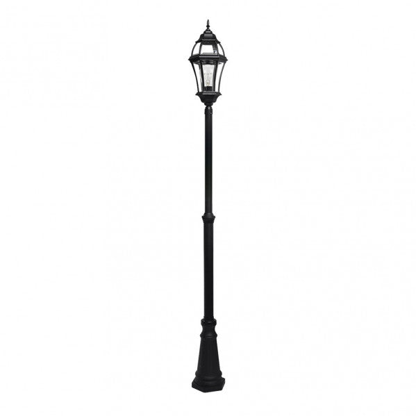 Farola Exterior Aluminio Becrux 1xe27 Negra IP44 234x25x25 cm Regulable en Altura