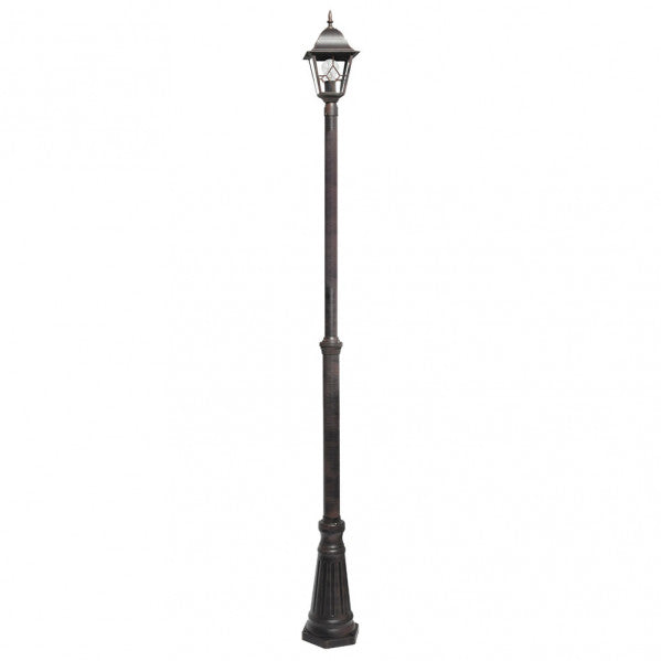 Farola Exterior Aluminio Bootes Marrón 1xE27 IP44 - Vista frontal