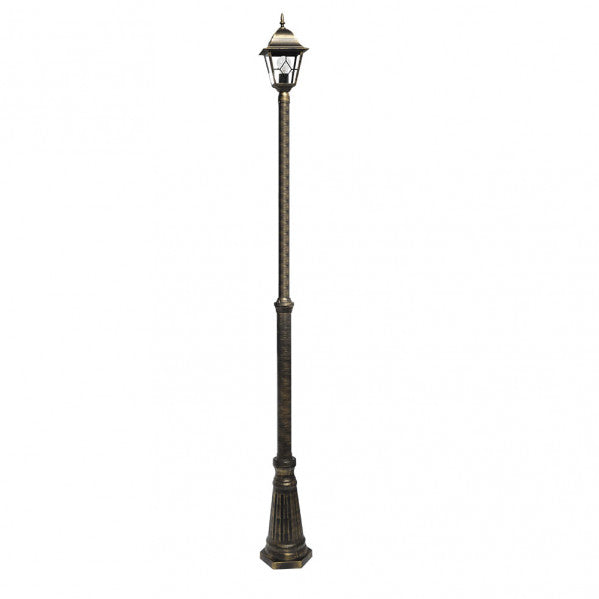 Farola Exterior Bootes 220 cm Aluminio Negro y Oro Fabrilamp - vista principal | Fabrilamp / Abrila