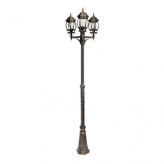 Farola de Exterior Caelum 3 Luces E27 228 cm Negro y Oro Fabrilamp - vista principal | Fabrilamp / Abrila