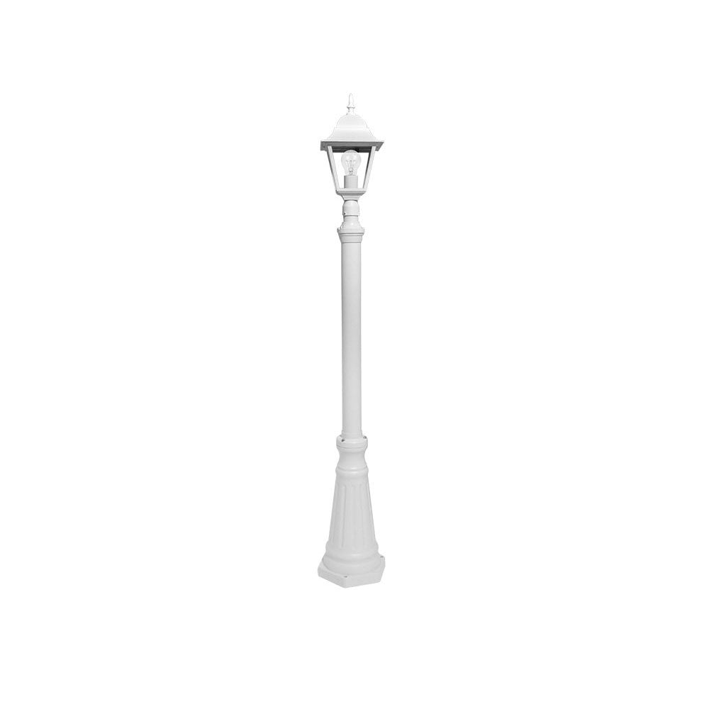 Farola Spica fabricada en aluminio color blanco, ideal para iluminar tu jardín