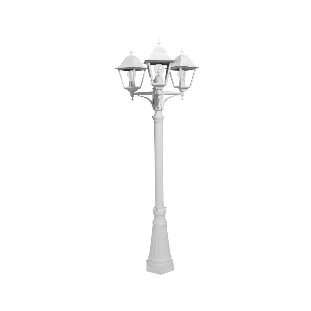 Farola Spica fabricada en aluminio color blanco para exterior