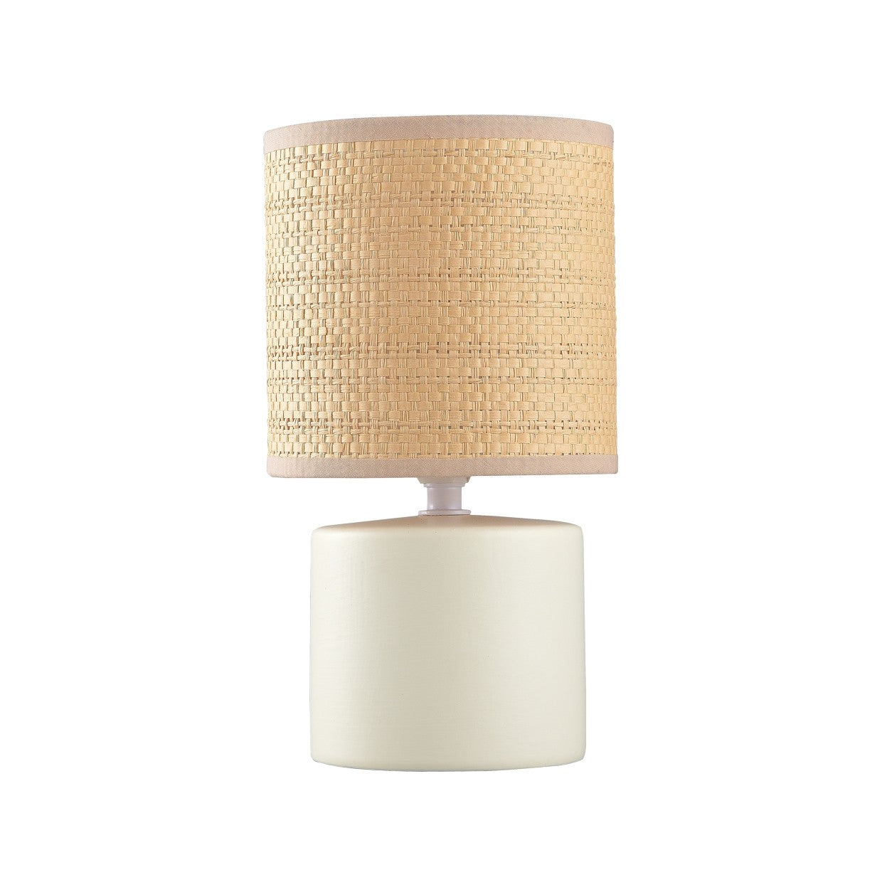 Lámpara sobremesa Malia blanco natural ALEMAR con pantalla rafia - Vista principal