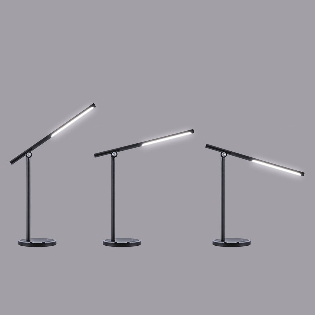 Flexo Buros Negro LED 12W AJP/Alemar (Ref. 10698): Dimensiones detalladas. Iluminación regulable 3000-6000K para un ambiente perfecto.  Diseño elegante, envío rápido. LuzGuru.com
