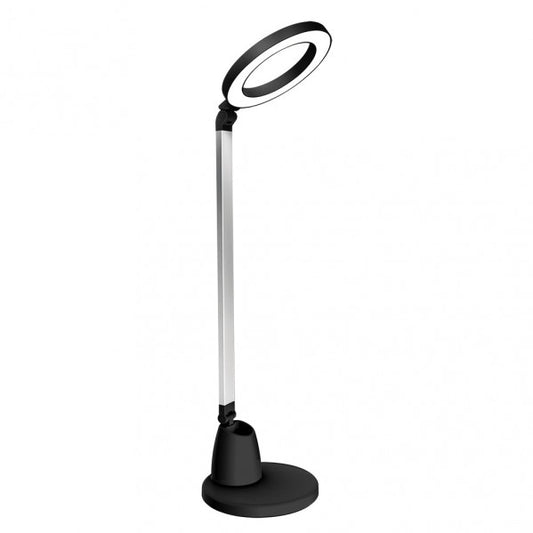 Flexo LED de Sobremesa Calcita 8W Táctil y Regulable Negro/Plata Fabrilamp - vista principal | Fabrilamp / Abrila
