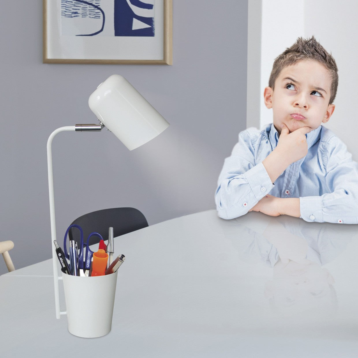 Flexo Diante Blanco AJP/Alemar (Ref. 10559): Descubre sus dimensiones. Elegancia y funcionalidad en cada medida.  LuzGuru.com
