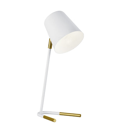 Flexo DIMAS Blanco-Oro AJP/Alemar (Ref. 10966) - Medidas: Iluminación elegante y funcional para tu hogar.  Compra en luzguru.com

