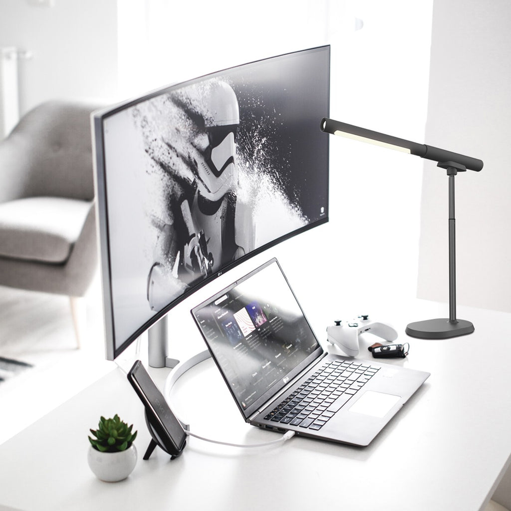 Flexo LED Aura Negro 8W AJP/Alemar (Ref. 11594) - Dimensiones: [Insertar dimensiones aquí].  Luzguru.com
